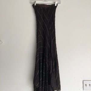 Brown midi handkerchief dress